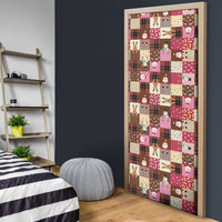 Christmas Patchwork Fake Tuxedo Door Cover Santa and Reindeer Pink Plaid Style - Wonder Print Shop