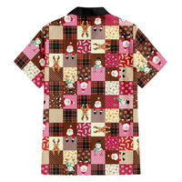 Christmas Patchwork Fake Tuxedo Family Matching Summer Maxi Dress and Hawaiian Shirt Santa and Reindeer Pink Plaid Style - Wonder Print Shop