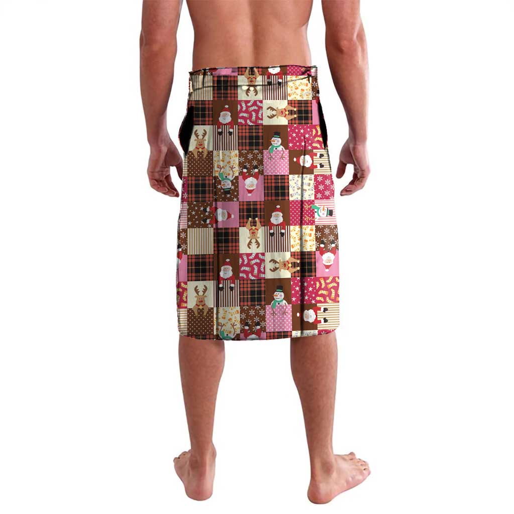 Christmas Patchwork Fake Tuxedo Lavalava Santa and Reindeer Pink Plaid Style - Wonder Print Shop