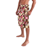 Christmas Patchwork Fake Tuxedo Lavalava Santa and Reindeer Pink Plaid Style - Wonder Print Shop