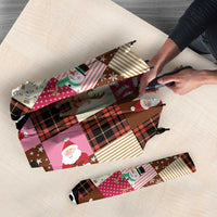 Christmas Patchwork Fake Tuxedo Umbrella Santa and Reindeer Pink Plaid Style - Wonder Print Shop