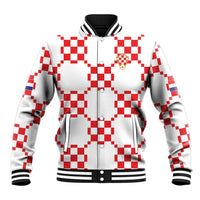 Custom World Football 2026 Croatia Baseball Jacket Hrvatska Checkerboard Style - Wonder Print Shop