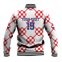 Custom World Football 2026 Croatia Baseball Jacket Hrvatska Checkerboard Style - Wonder Print Shop
