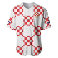 Custom World Football 2026 Croatia Baseball Jersey Hrvatska Checkerboard Style - Wonder Print Shop