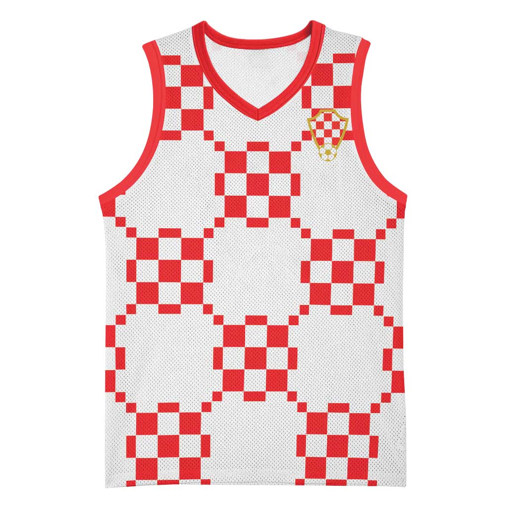 Custom World Football 2026 Croatia Basketball Jersey Hrvatska Checkerboard Style - Wonder Print Shop