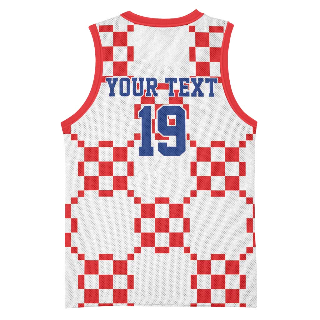 Custom World Football 2026 Croatia Basketball Jersey Hrvatska Checkerboard Style - Wonder Print Shop
