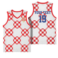 Custom World Football 2026 Croatia Basketball Jersey Hrvatska Checkerboard Style - Wonder Print Shop