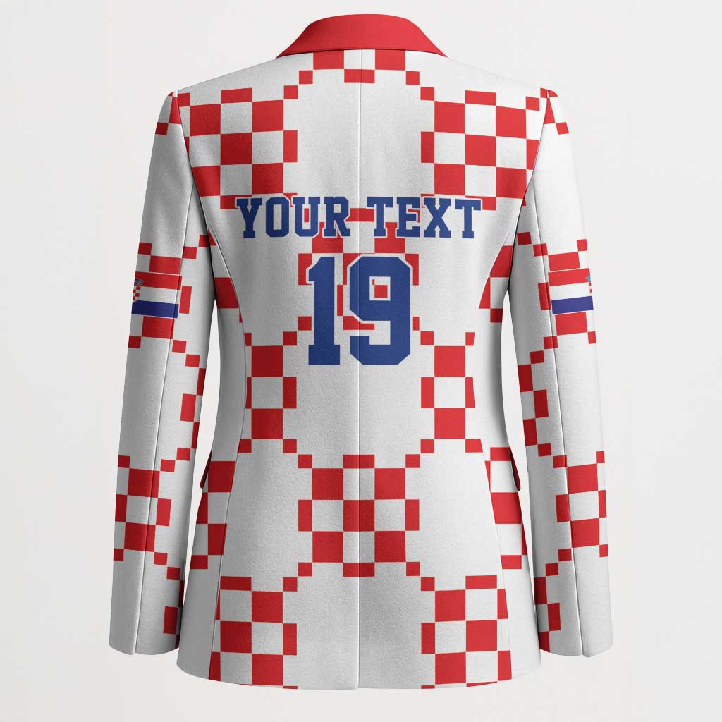 Custom World Football 2026 Croatia Blazer Hrvatska Checkerboard Style - Wonder Print Shop