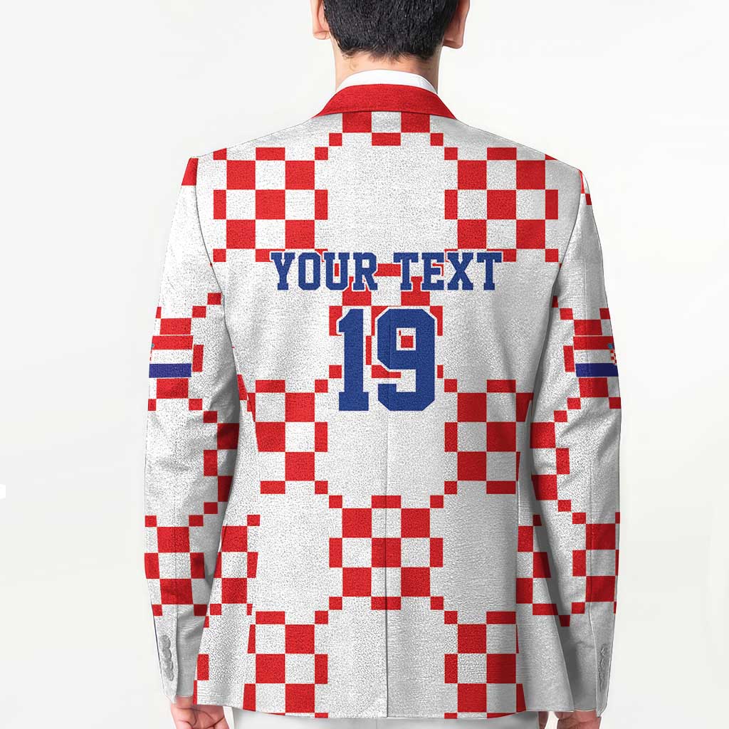 Custom World Football 2026 Croatia Blazer Hrvatska Checkerboard Style - Wonder Print Shop