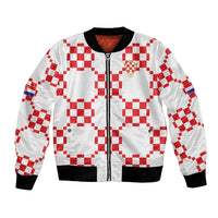 Custom World Football 2026 Croatia Bomber Jacket Hrvatska Checkerboard Style - Wonder Print Shop
