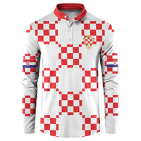 Custom World Football 2026 Croatia Button Sweatshirt Hrvatska Checkerboard Style - Wonder Print Shop