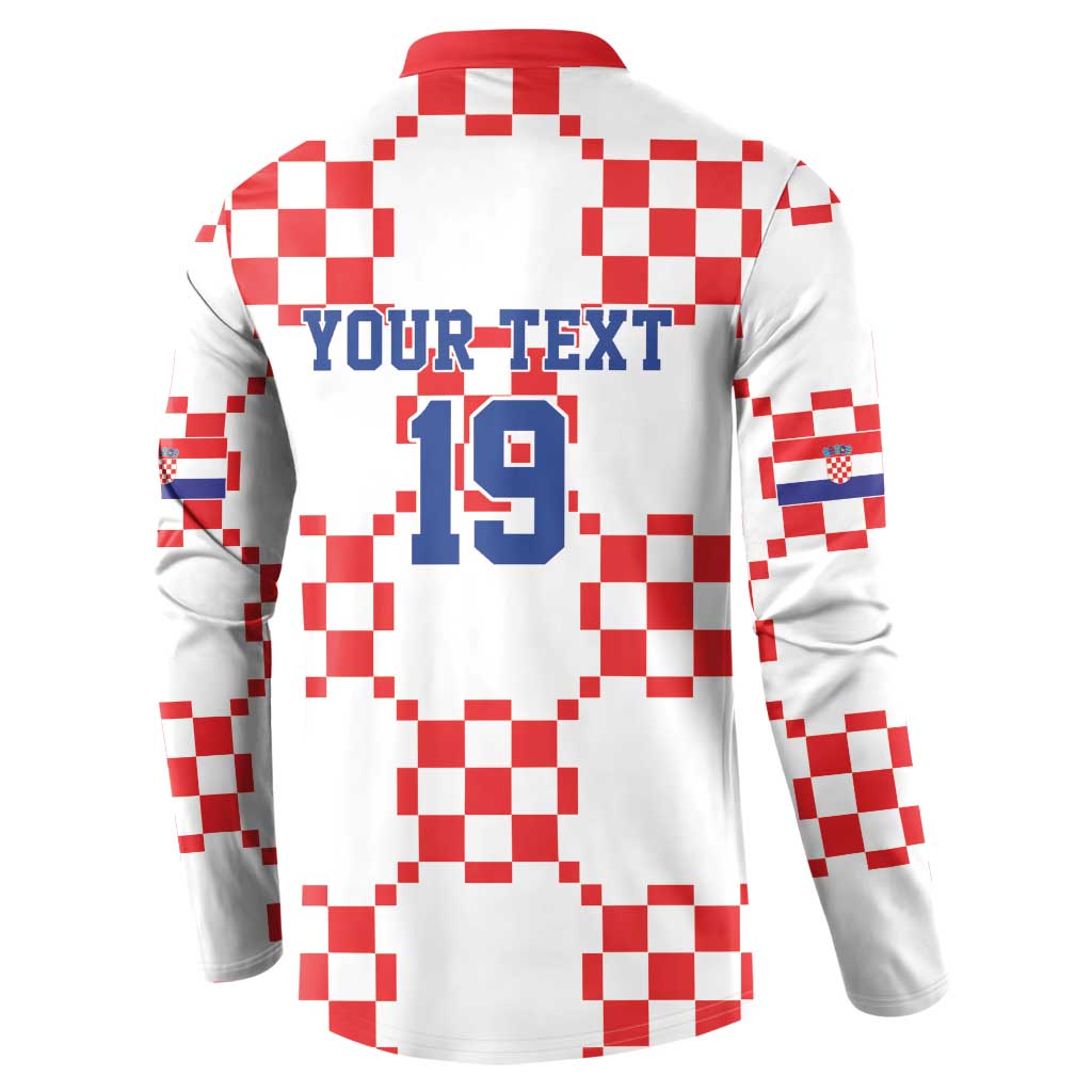 Custom World Football 2026 Croatia Button Sweatshirt Hrvatska Checkerboard Style - Wonder Print Shop