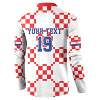 Custom World Football 2026 Croatia Button Sweatshirt Hrvatska Checkerboard Style - Wonder Print Shop