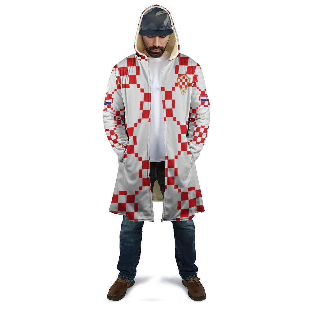 Custom World Football 2026 Croatia Cloak Hrvatska Checkerboard Style - Wonder Print Shop