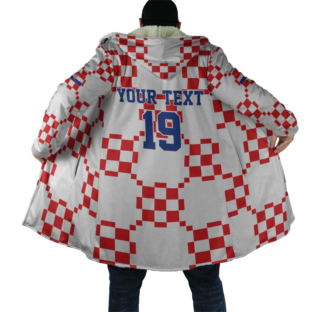 Custom World Football 2026 Croatia Cloak Hrvatska Checkerboard Style - Wonder Print Shop