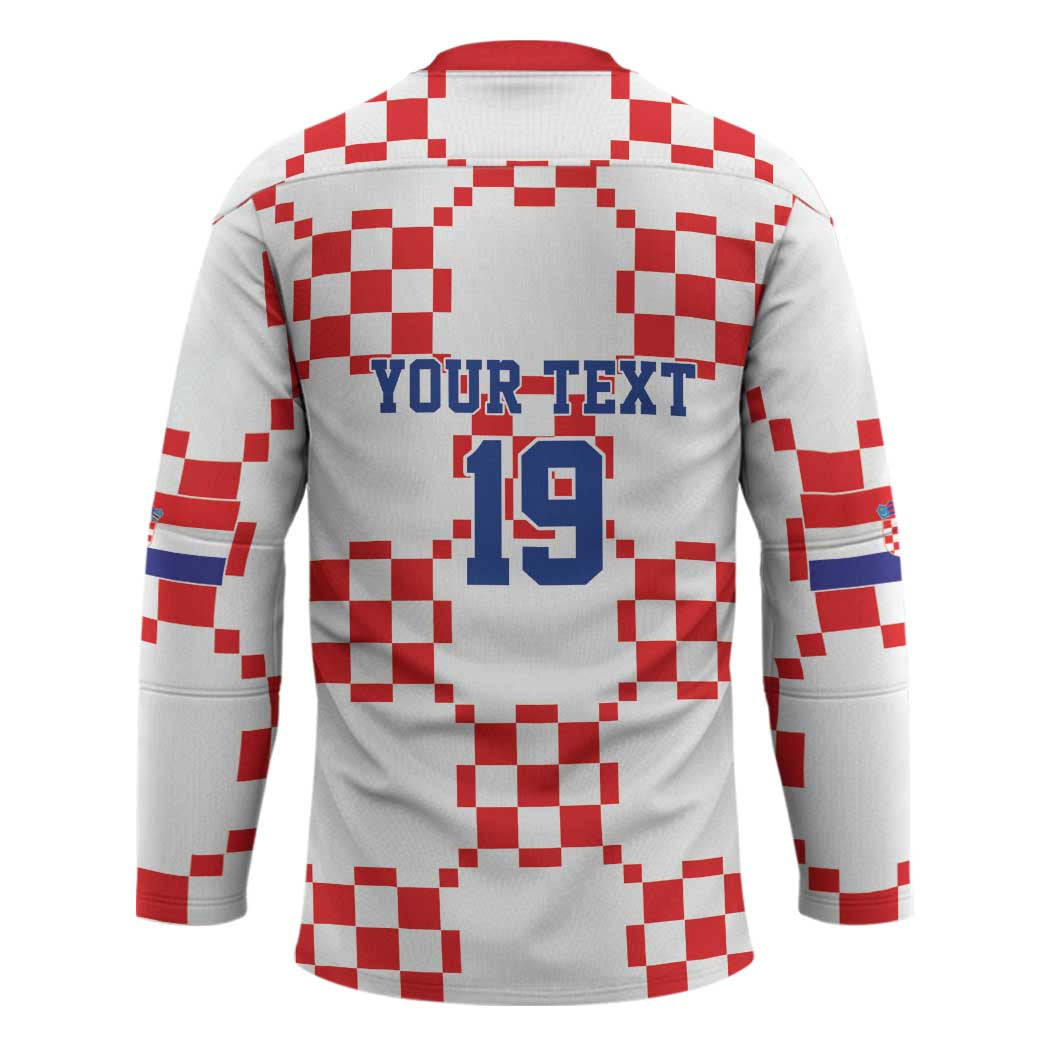 Custom World Football 2026 Croatia Hockey Jersey Hrvatska Checkerboard Style - Wonder Print Shop