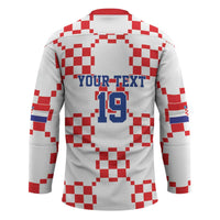 Custom World Football 2026 Croatia Hockey Jersey Hrvatska Checkerboard Style - Wonder Print Shop