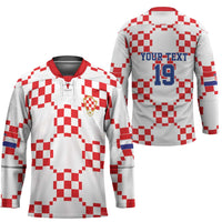 Custom World Football 2026 Croatia Hockey Jersey Hrvatska Checkerboard Style - Wonder Print Shop