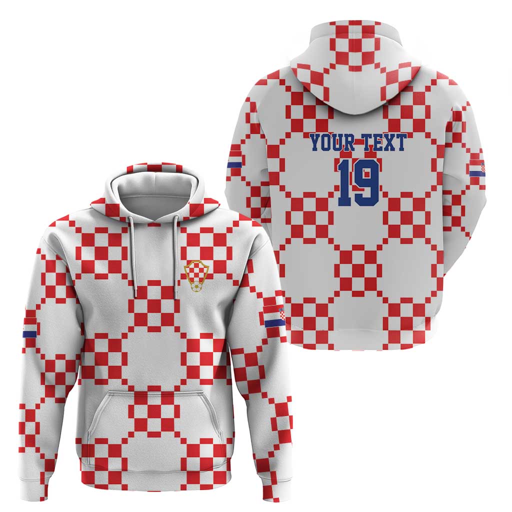 Custom World Football 2026 Croatia Hoodie Hrvatska Checkerboard Style - Wonder Print Shop