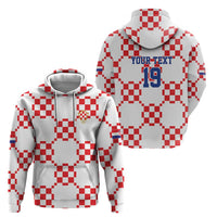 Custom World Football 2026 Croatia Hoodie Hrvatska Checkerboard Style - Wonder Print Shop