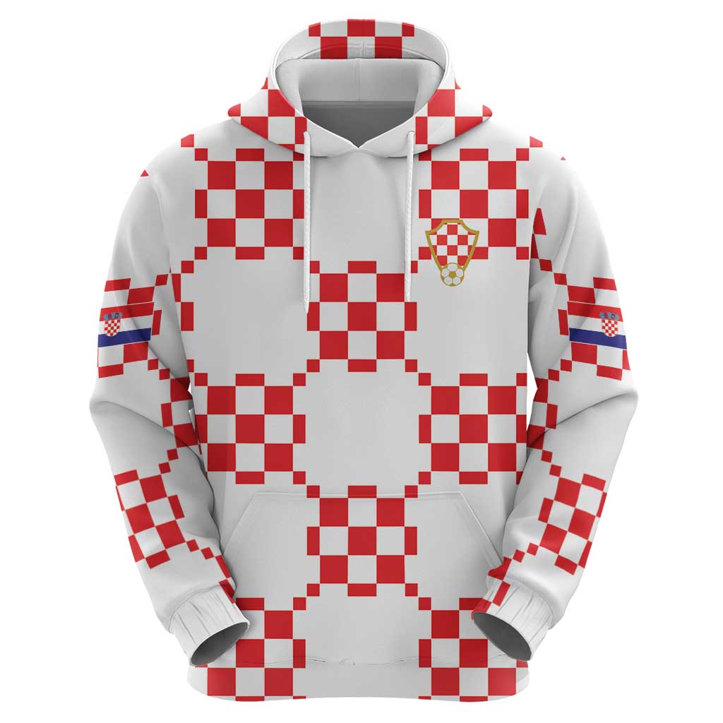 Custom World Football 2026 Croatia Hoodie Hrvatska Checkerboard Style - Wonder Print Shop