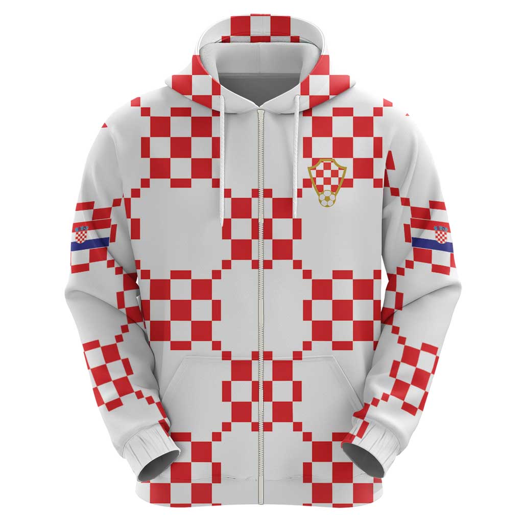 Custom World Football 2026 Croatia Hoodie Hrvatska Checkerboard Style - Wonder Print Shop