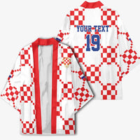 Custom World Football 2026 Croatia Kimono Hrvatska Checkerboard Style - Wonder Print Shop