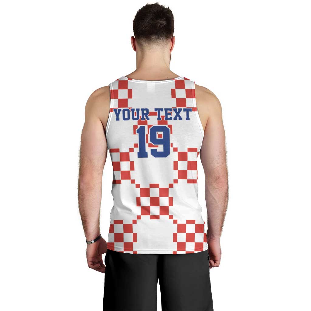 Custom World Football 2026 Croatia Men Tank Top Hrvatska Checkerboard Style - Wonder Print Shop