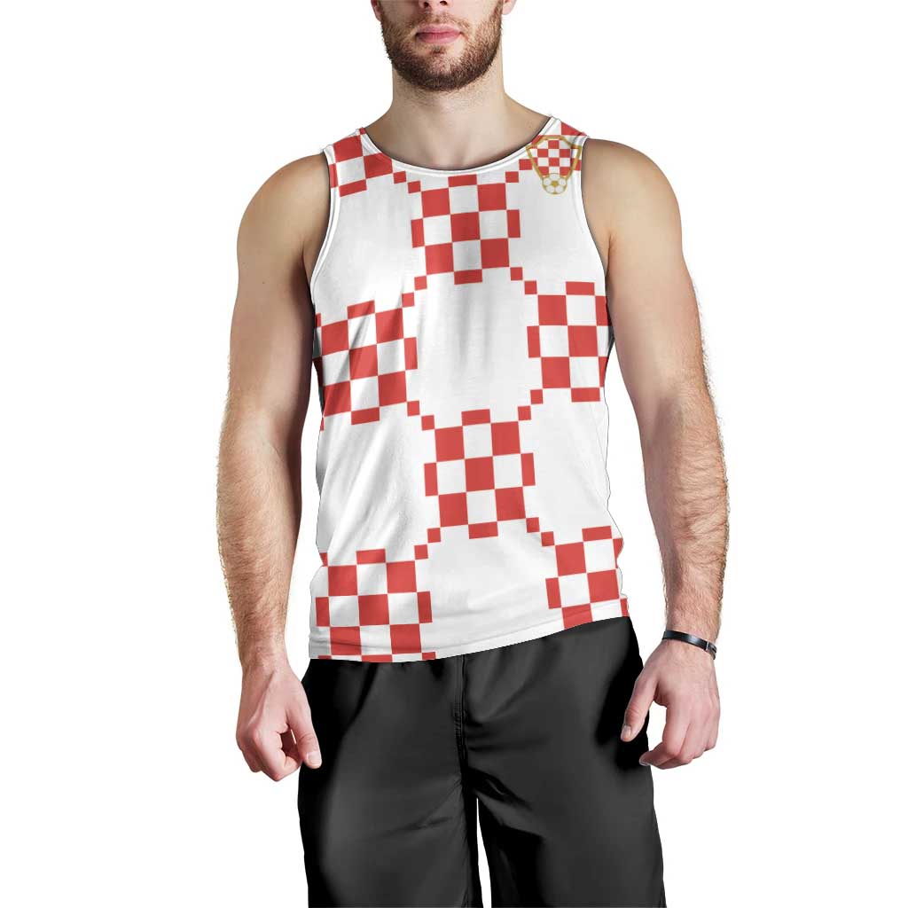 Custom World Football 2026 Croatia Men Tank Top Hrvatska Checkerboard Style - Wonder Print Shop