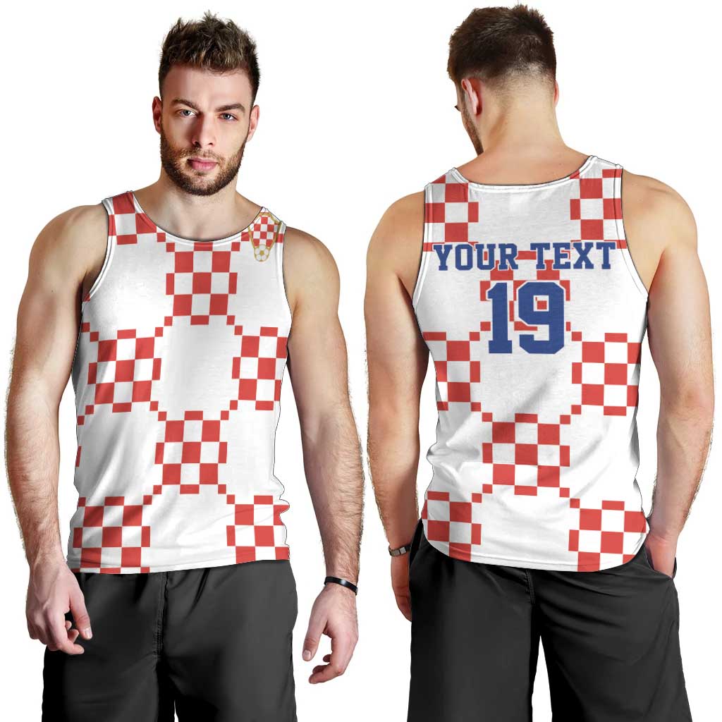 Custom World Football 2026 Croatia Men Tank Top Hrvatska Checkerboard Style - Wonder Print Shop