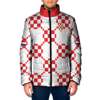 Custom World Football 2026 Croatia Padded Jacket Hrvatska Checkerboard Style - Wonder Print Shop