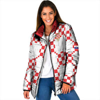 Custom World Football 2026 Croatia Padded Jacket Hrvatska Checkerboard Style - Wonder Print Shop