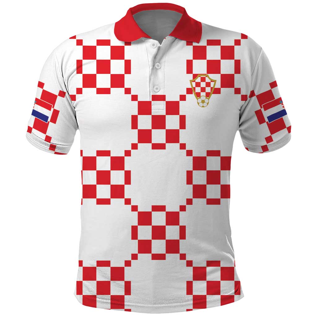 Custom World Football 2026 Croatia Polo Shirt Hrvatska Checkerboard Style - Wonder Print Shop