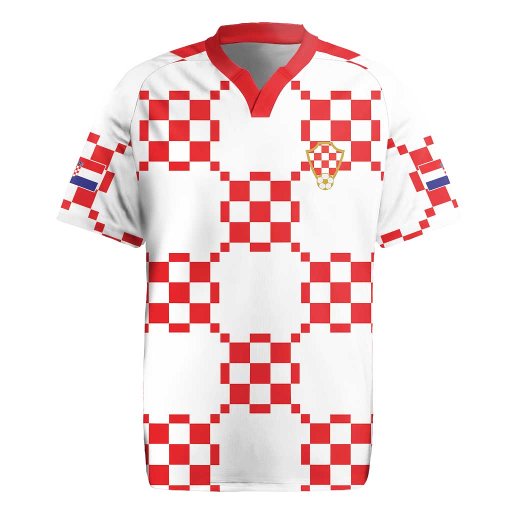 Custom World Football 2026 Croatia Rugby Jersey Hrvatska Checkerboard Style - Wonder Print Shop
