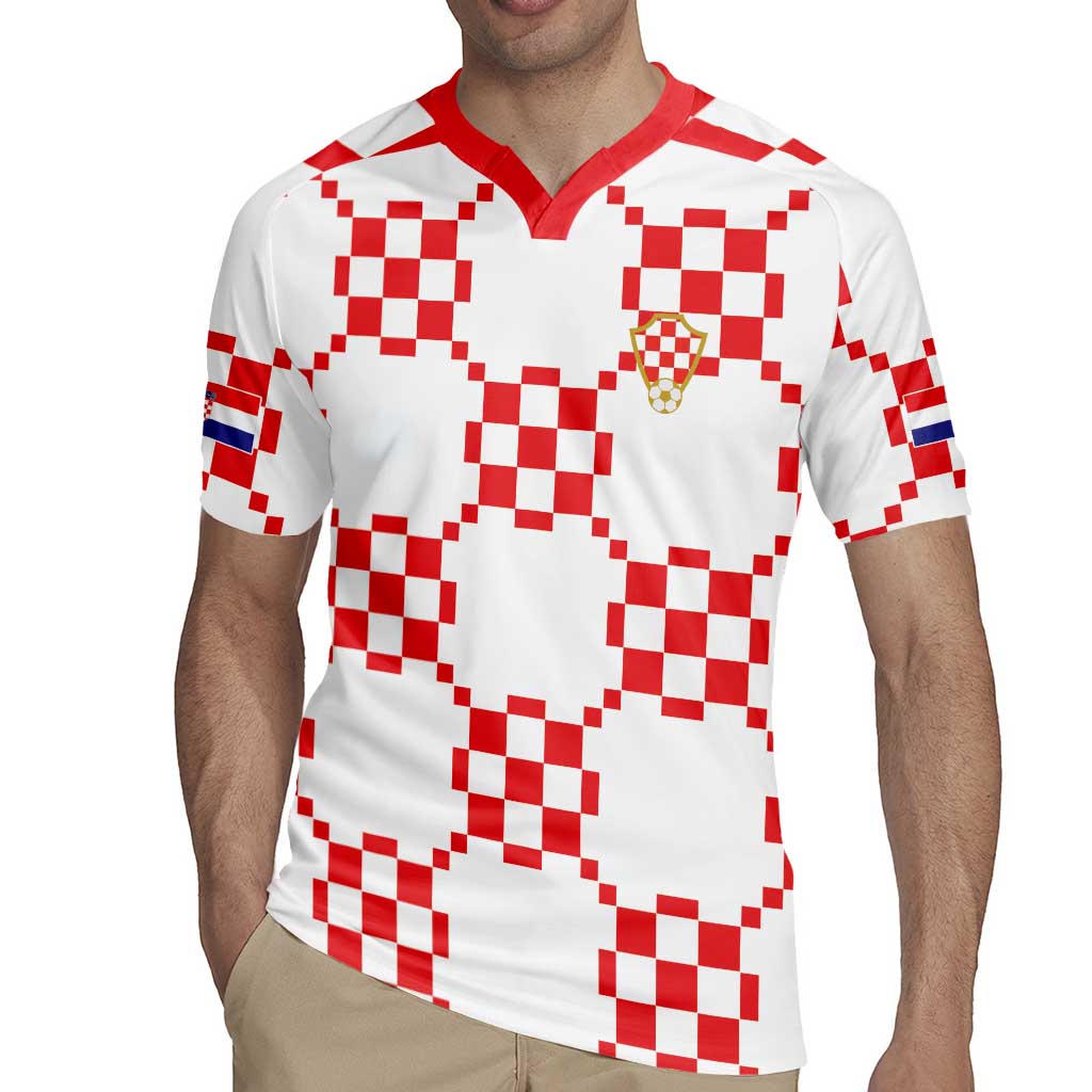 Custom World Football 2026 Croatia Rugby Jersey Hrvatska Checkerboard Style - Wonder Print Shop