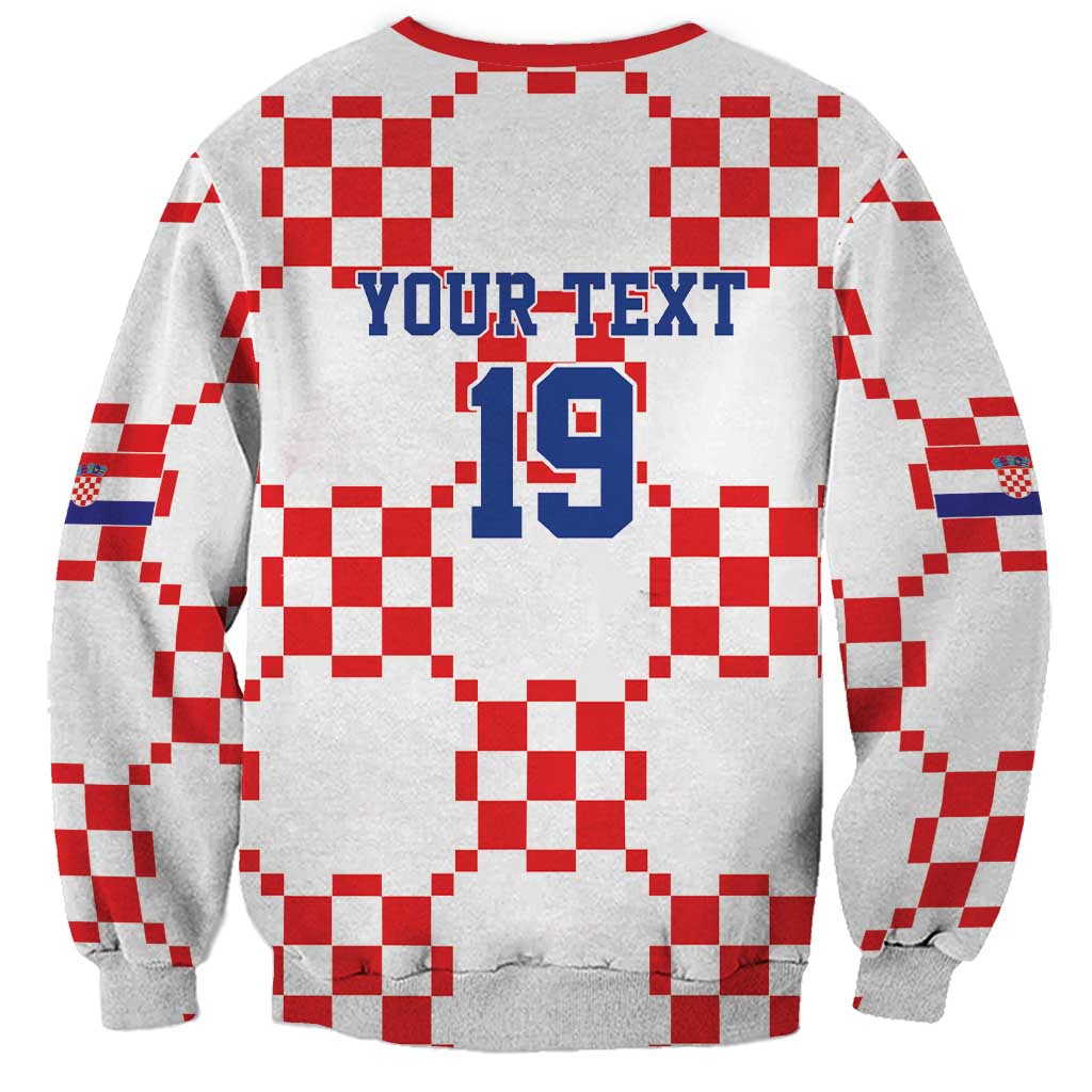 Custom World Football 2026 Croatia Sweatshirt Hrvatska Checkerboard Style - Wonder Print Shop