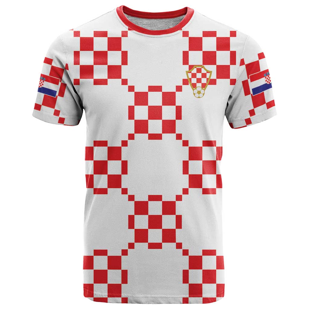 Custom World Football 2026 Croatia T Shirt Hrvatska Checkerboard Style - Wonder Print Shop