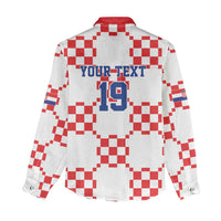 Custom World Football 2026 Croatia Women Casual Shirt Hrvatska Checkerboard Style - Wonder Print Shop