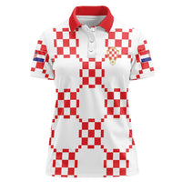 Custom World Football 2026 Croatia Women Polo Shirt Hrvatska Checkerboard Style - Wonder Print Shop