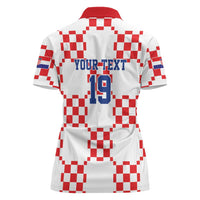 Custom World Football 2026 Croatia Women Polo Shirt Hrvatska Checkerboard Style - Wonder Print Shop