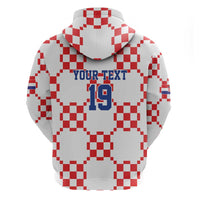 Custom World Football 2026 Croatia Zip Hoodie Hrvatska Checkerboard Style - Wonder Print Shop