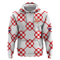 Custom World Football 2026 Croatia Zip Hoodie Hrvatska Checkerboard Style - Wonder Print Shop
