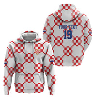 Custom World Football 2026 Croatia Zip Hoodie Hrvatska Checkerboard Style - Wonder Print Shop