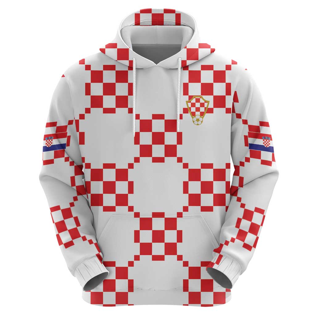 Custom World Football 2026 Croatia Zip Hoodie Hrvatska Checkerboard Style - Wonder Print Shop