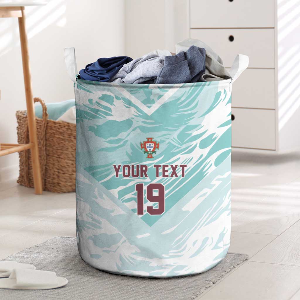Custom World Football 2026 Portugal Laundry Basket Luso Spirit Football Force