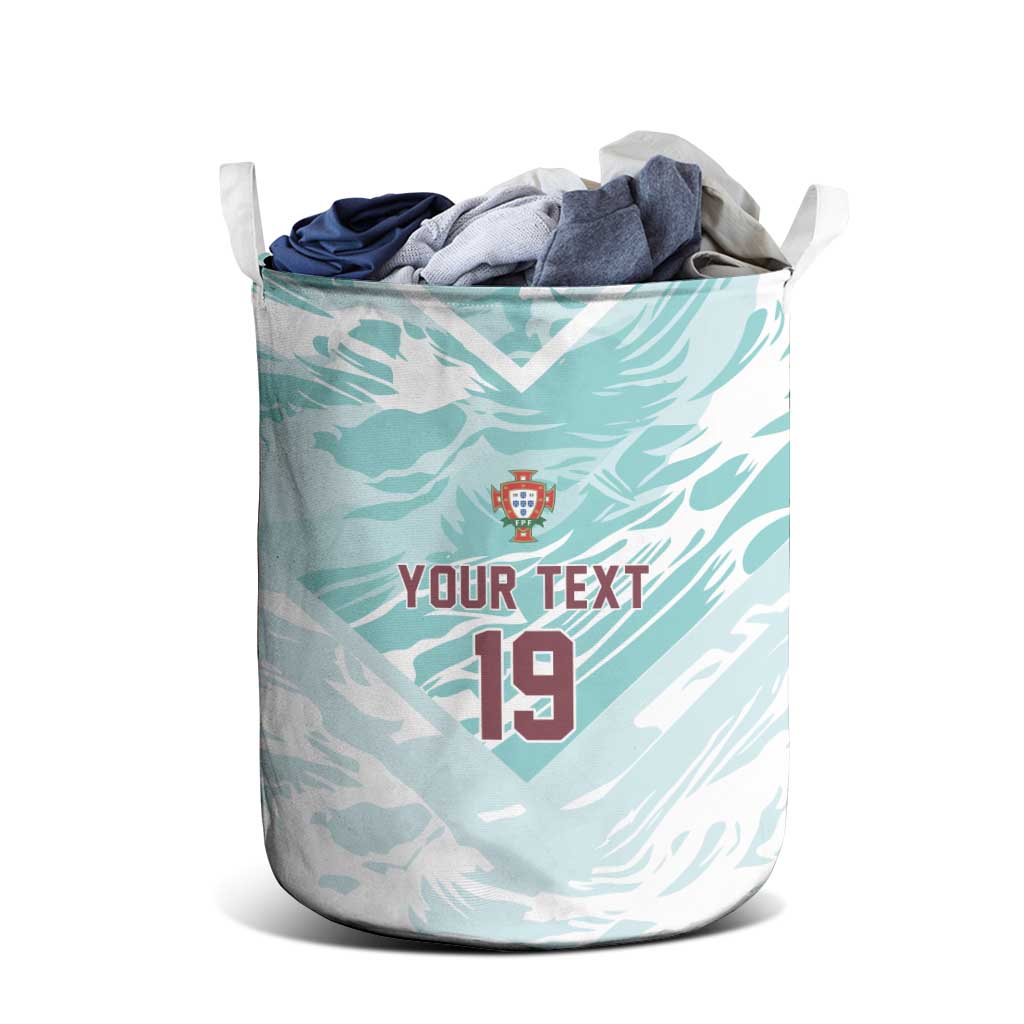 Custom World Football 2026 Portugal Laundry Basket Luso Spirit Football Force