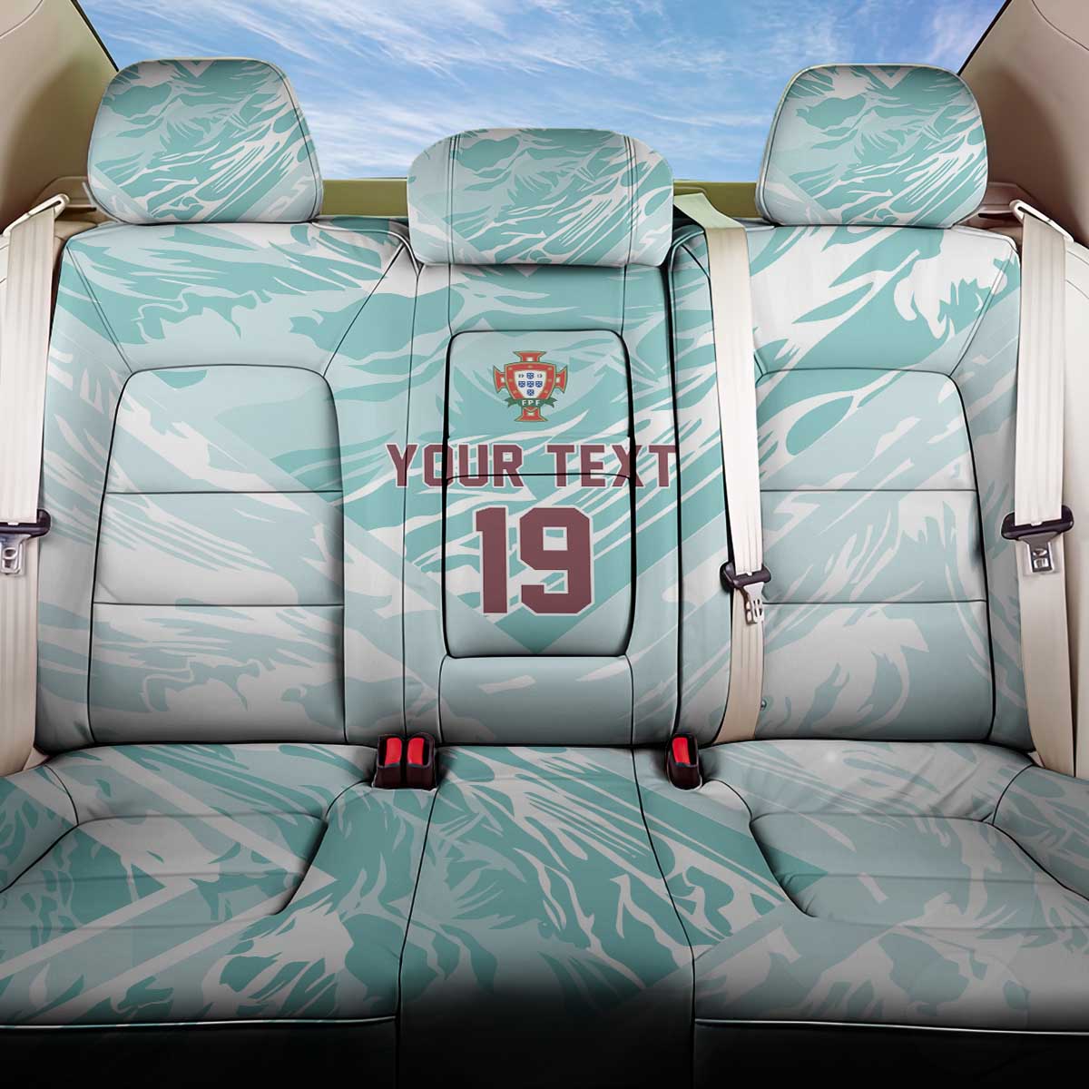 Custom World Football 2026 Portugal Back Car Seat Cover Luso Spirit Football Force