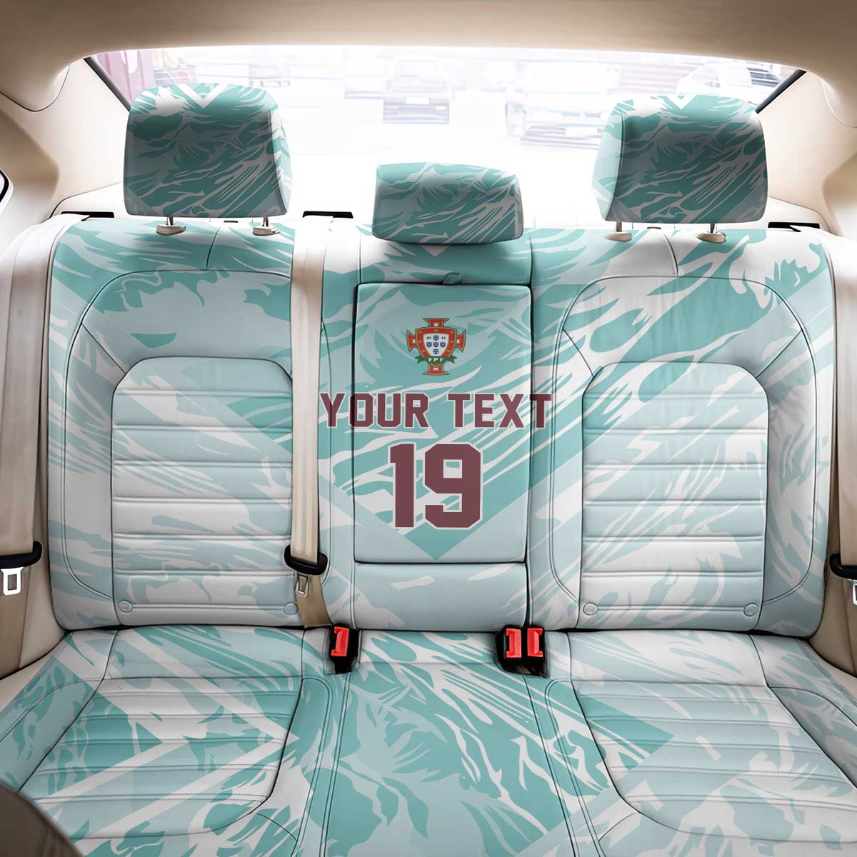Custom World Football 2026 Portugal Back Car Seat Cover Luso Spirit Football Force