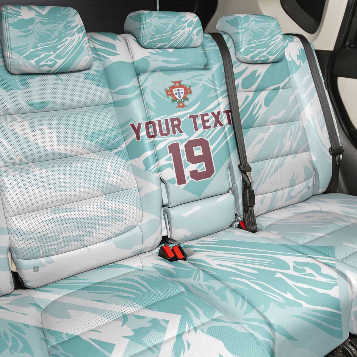 Custom World Football 2026 Portugal Back Car Seat Cover Luso Spirit Football Force