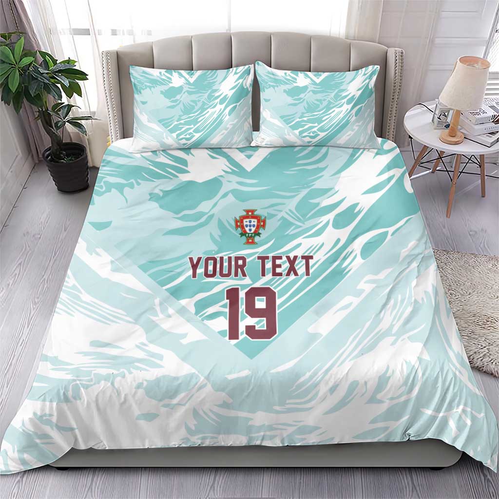 Custom World Football 2026 Portugal Bedding Set Luso Spirit Football Force